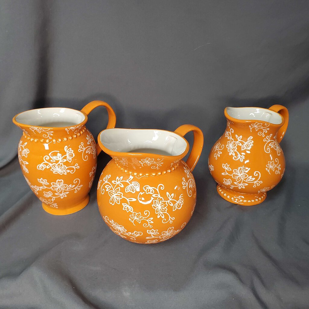 3pc Stoneware Pitchers