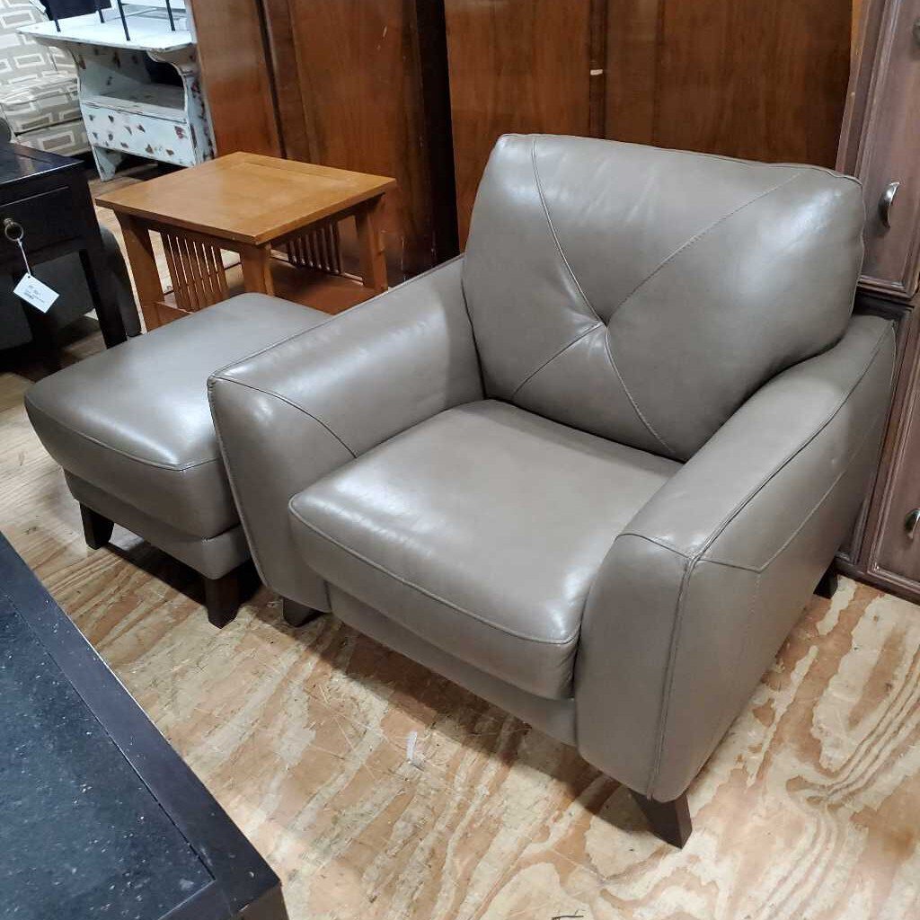 Leather Chair and ottoman