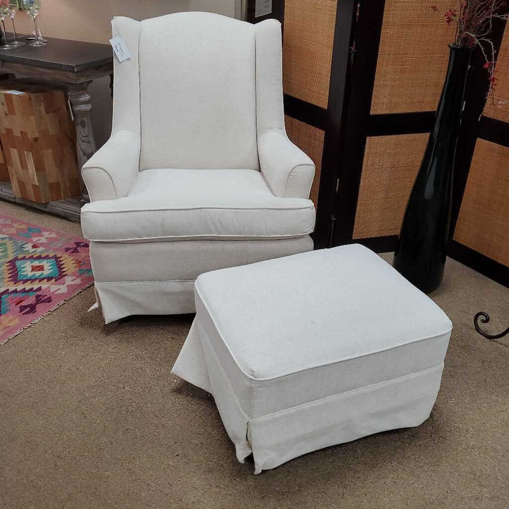 Glider rocker with ottoman