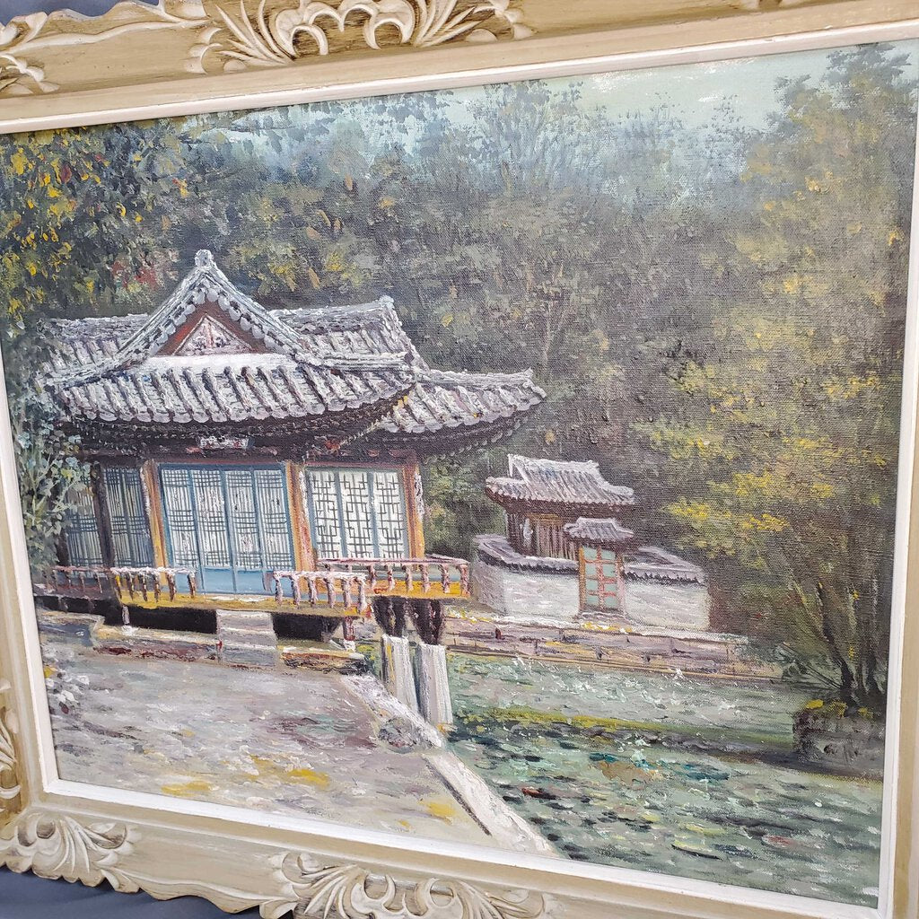 Korean Painting in Hand Carved Frame