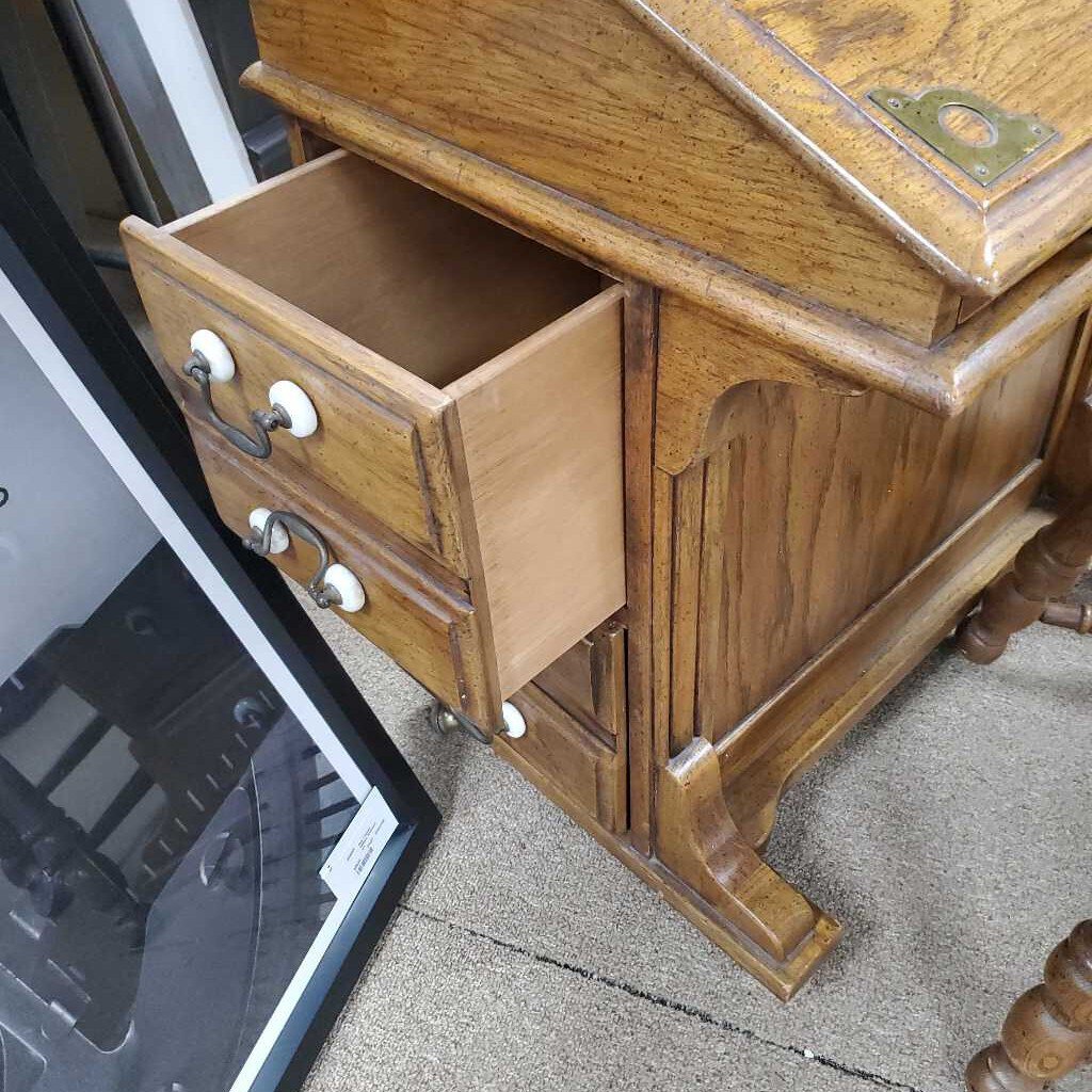 Wood desk with chair