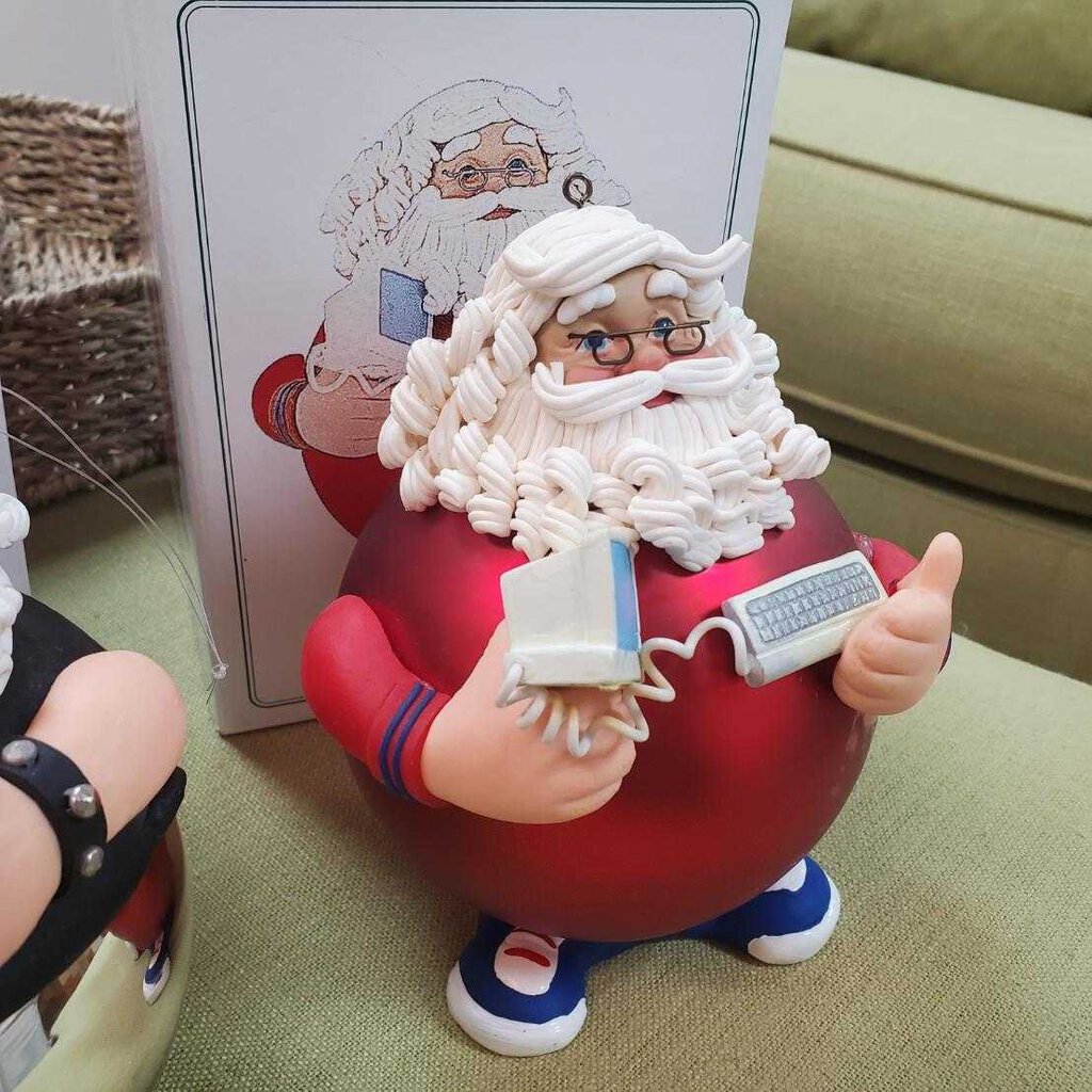 Vintage Online Santa Ornament