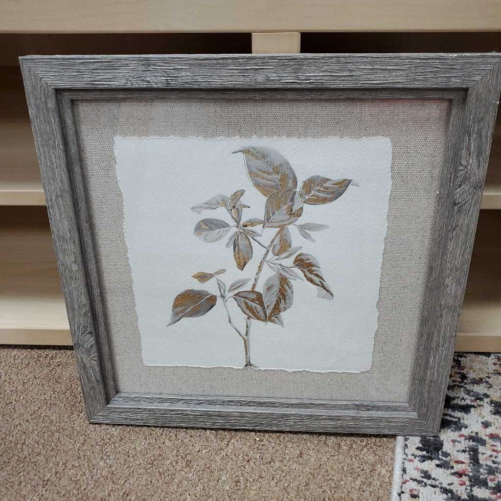 framed leaf print