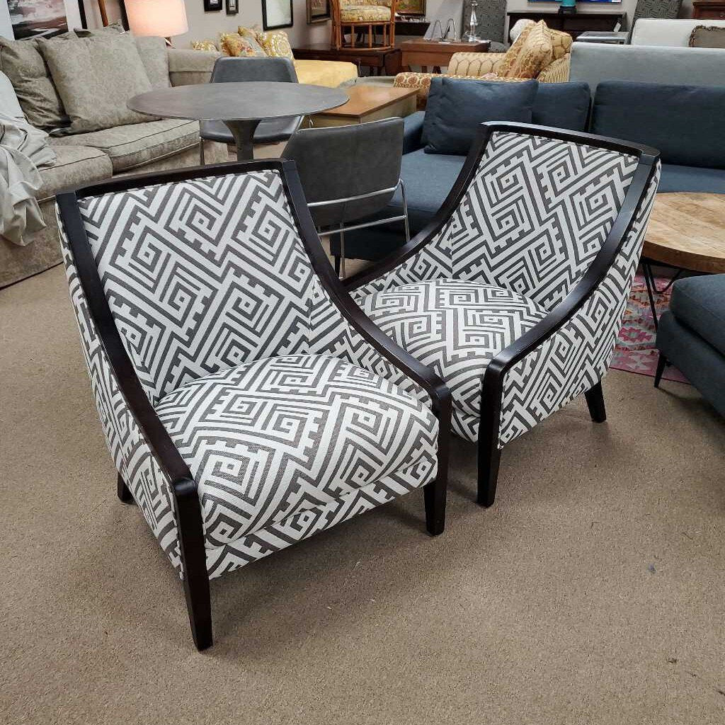 Pair Geometric Armchairs