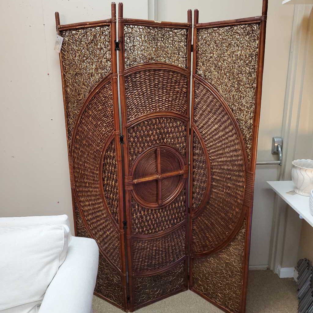 Rattan Folding Screen