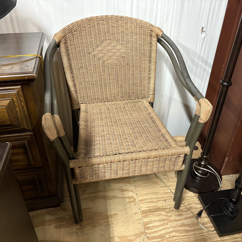 3pc Pair Rattan Chairs with End Table