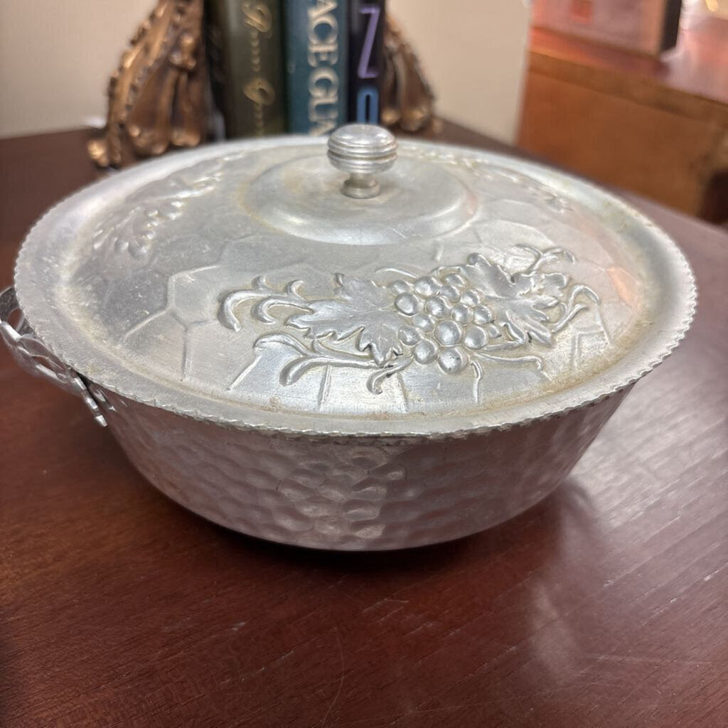 Hammered Aluminum Bowl with Lid