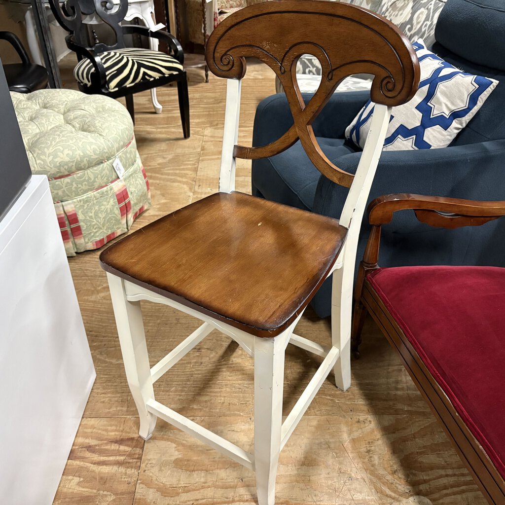 Set/3 Two-Tone Wood Counter Stools