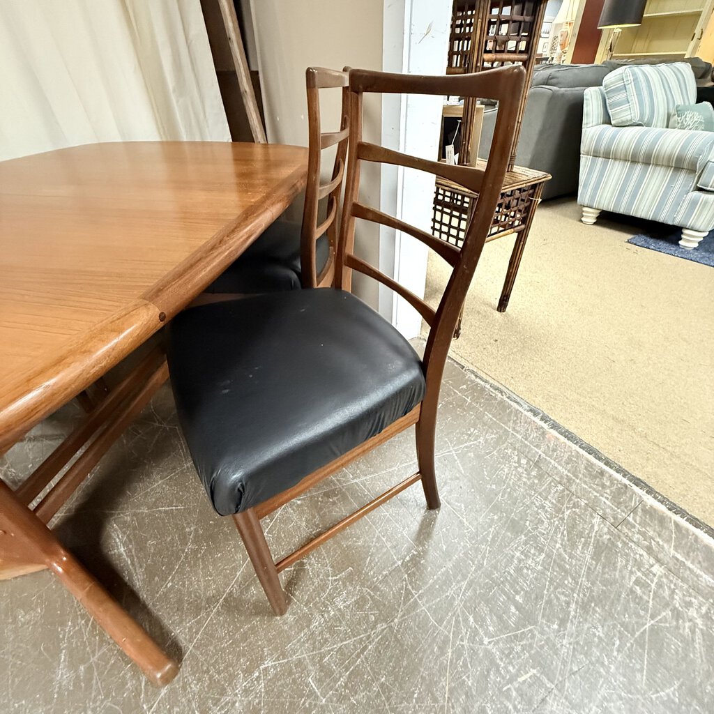 Danish modern hidden leaf table + 4 chairs