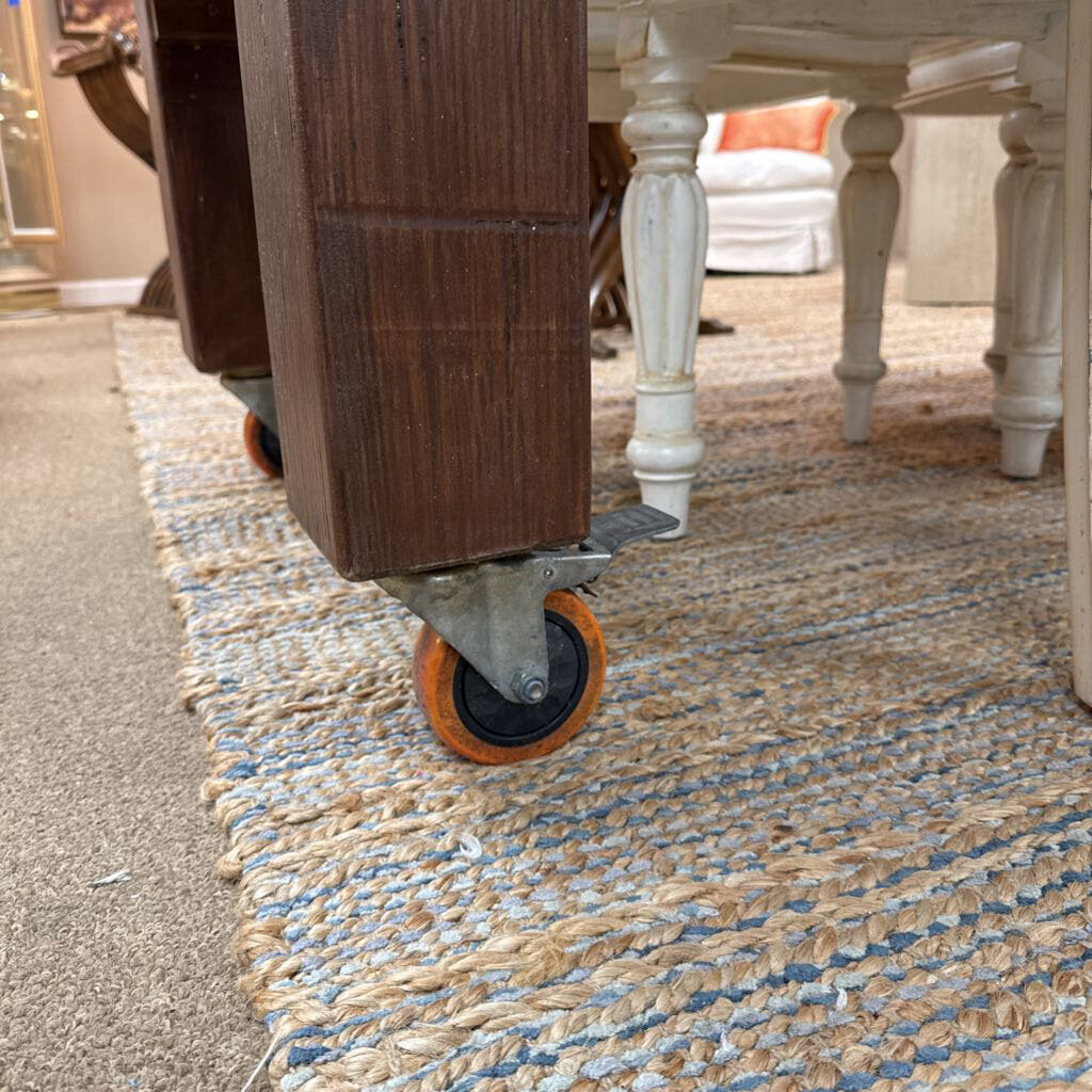 Pine table on casters