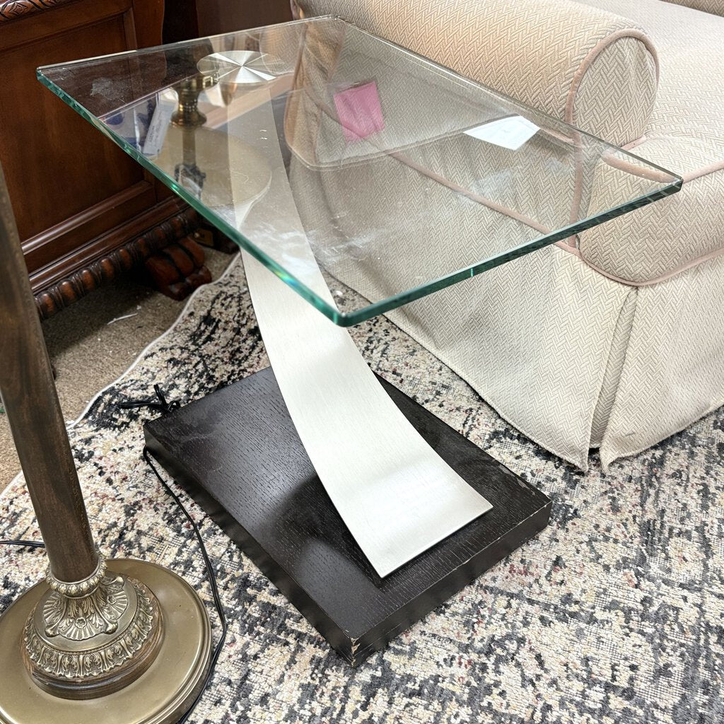 Glass Top End Table