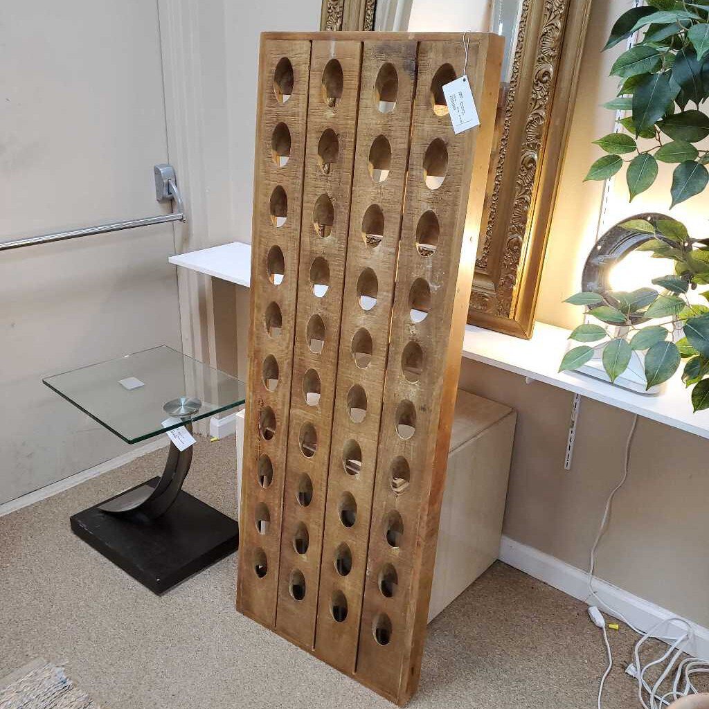 Wood leaning floor wine rack