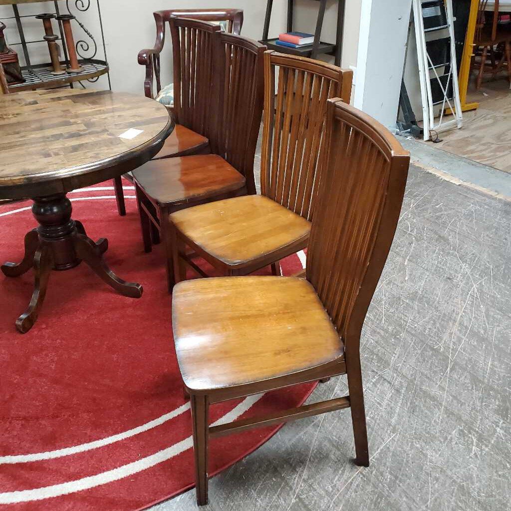 set 4 wood dining chairs