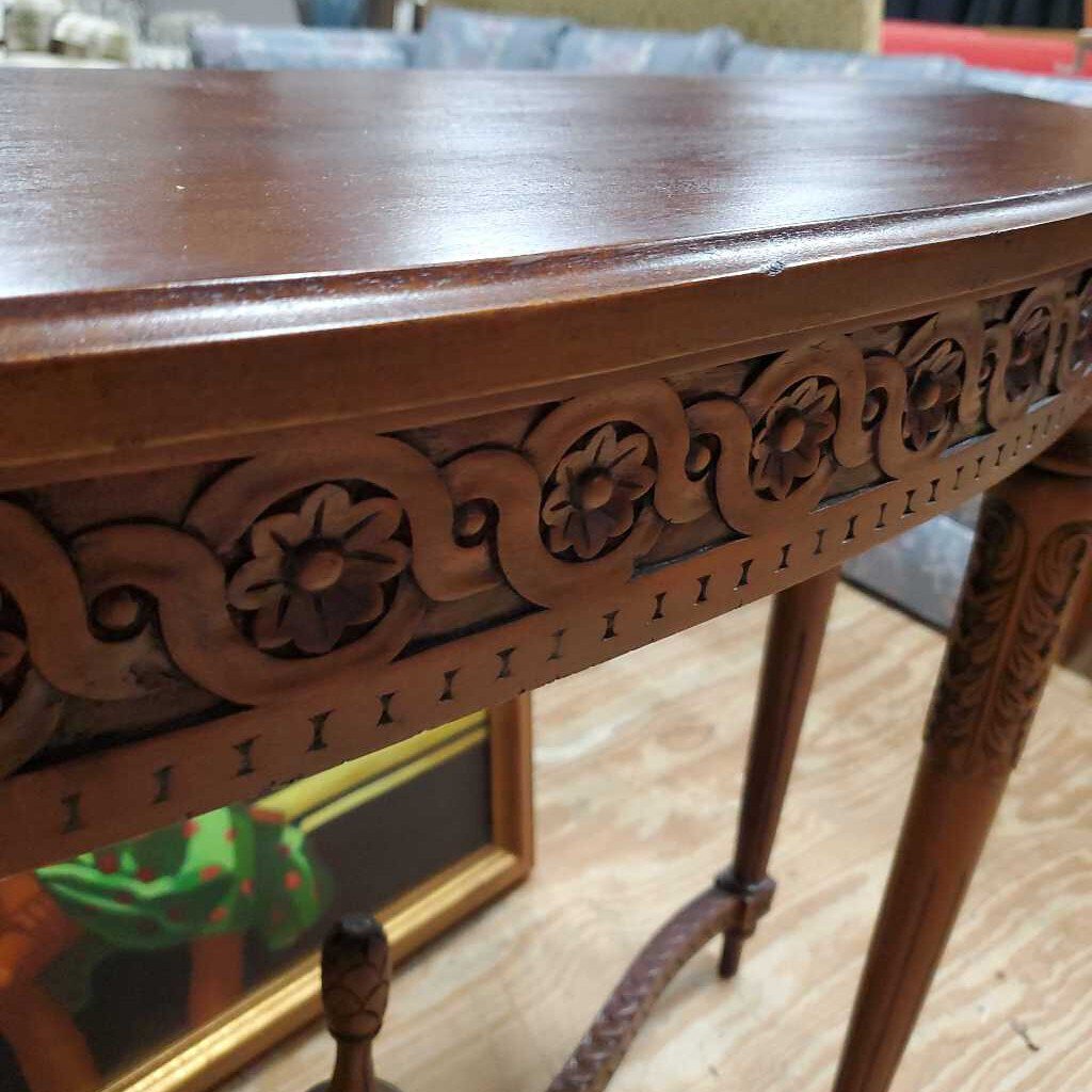 Demilune wood table