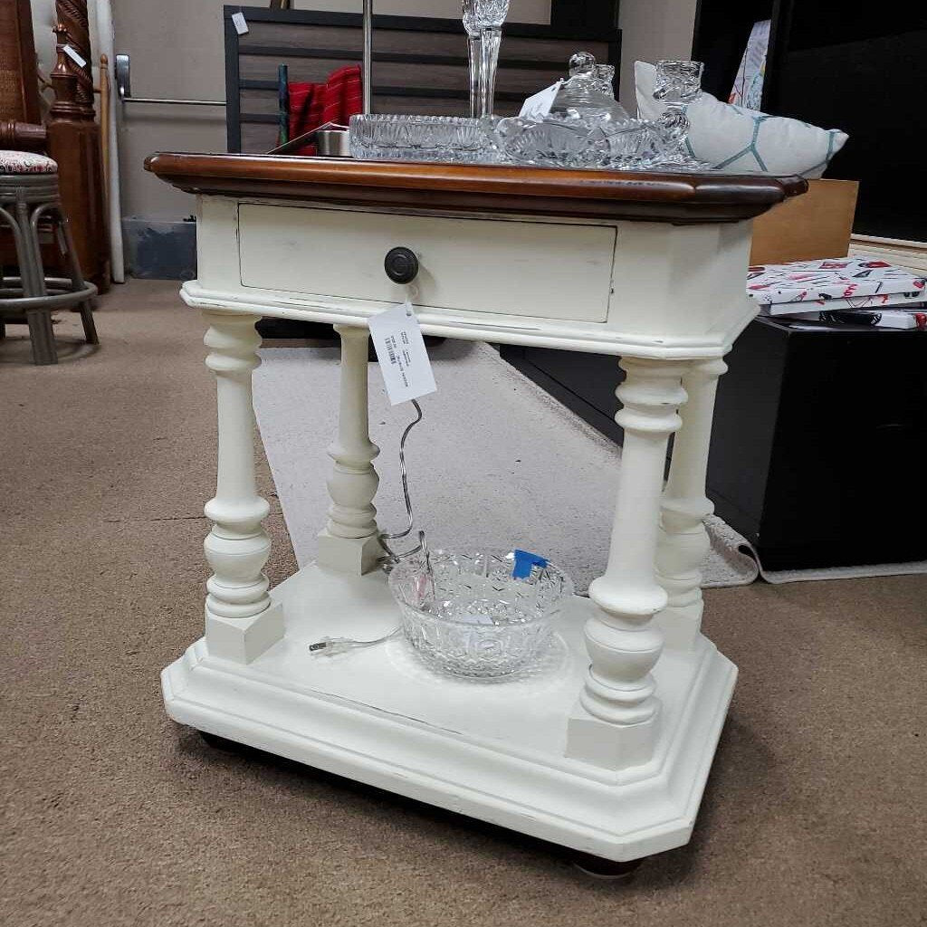 1 drawer end table shelf on bottom