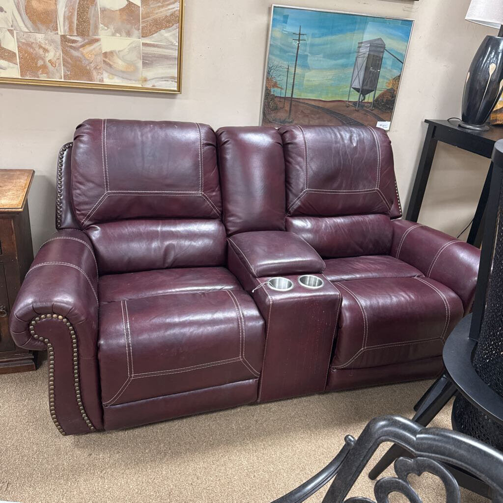 Faux Leather electric double reclining sofa