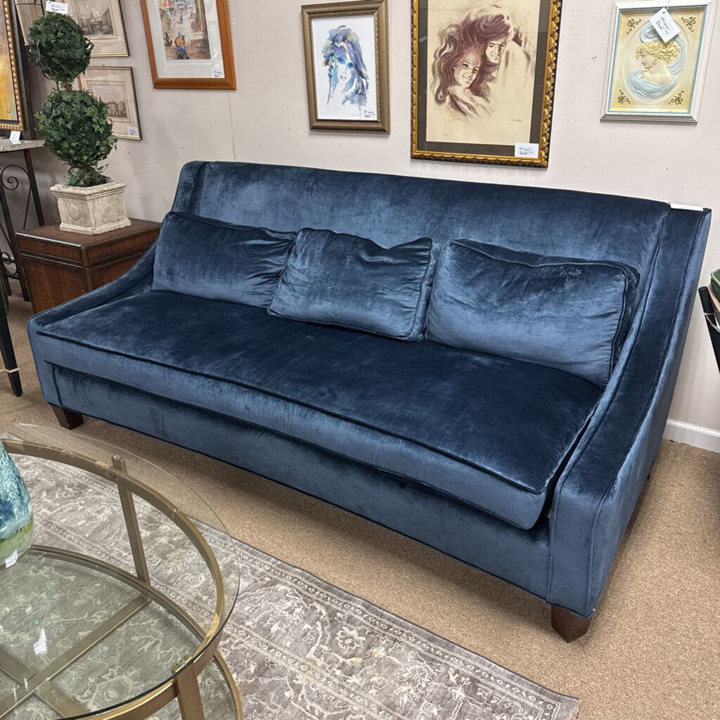 Custom Velvet round back sofa