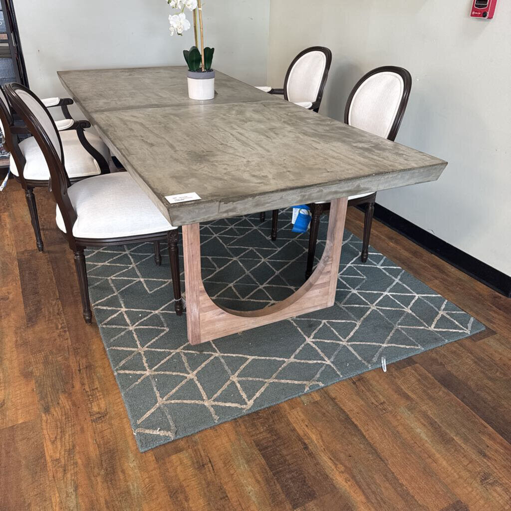 Concrete dining table teak legs