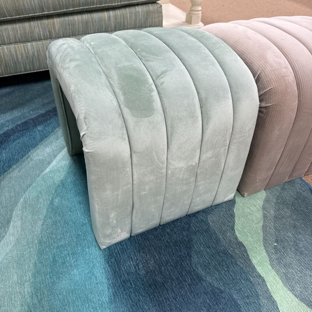 Channel tuft waterfall ottoman