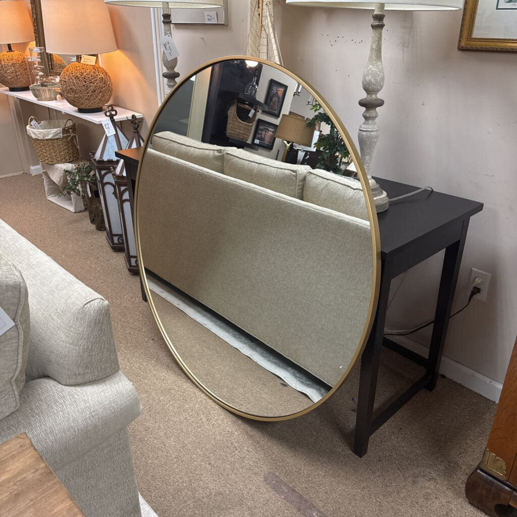 Round gold frame large mirror