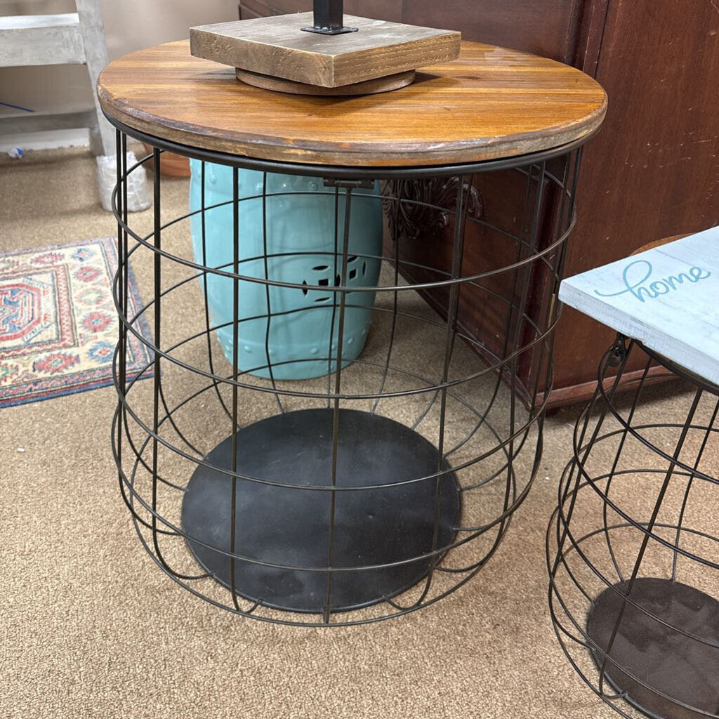Wood & Metal End Table