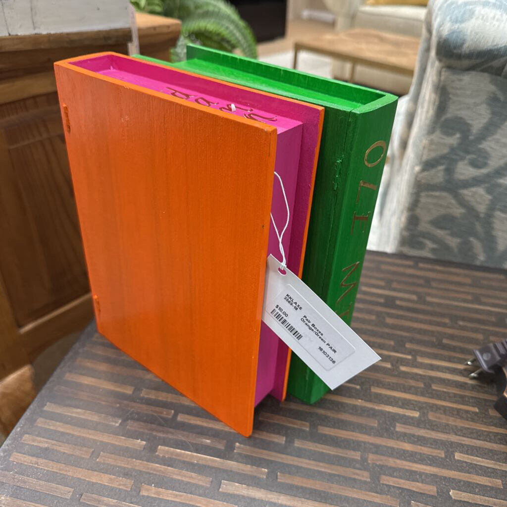 Pair Boxes Orange/Green