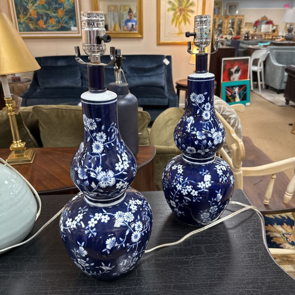 PR Blue Ceramic Lamps(NO SHADE)