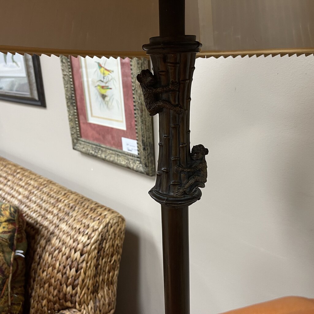 Vintage Brass Climbing Monkey Lamp