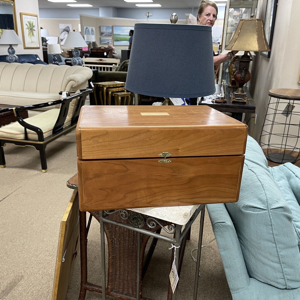 Wooden Storage Box with Hinged Lid