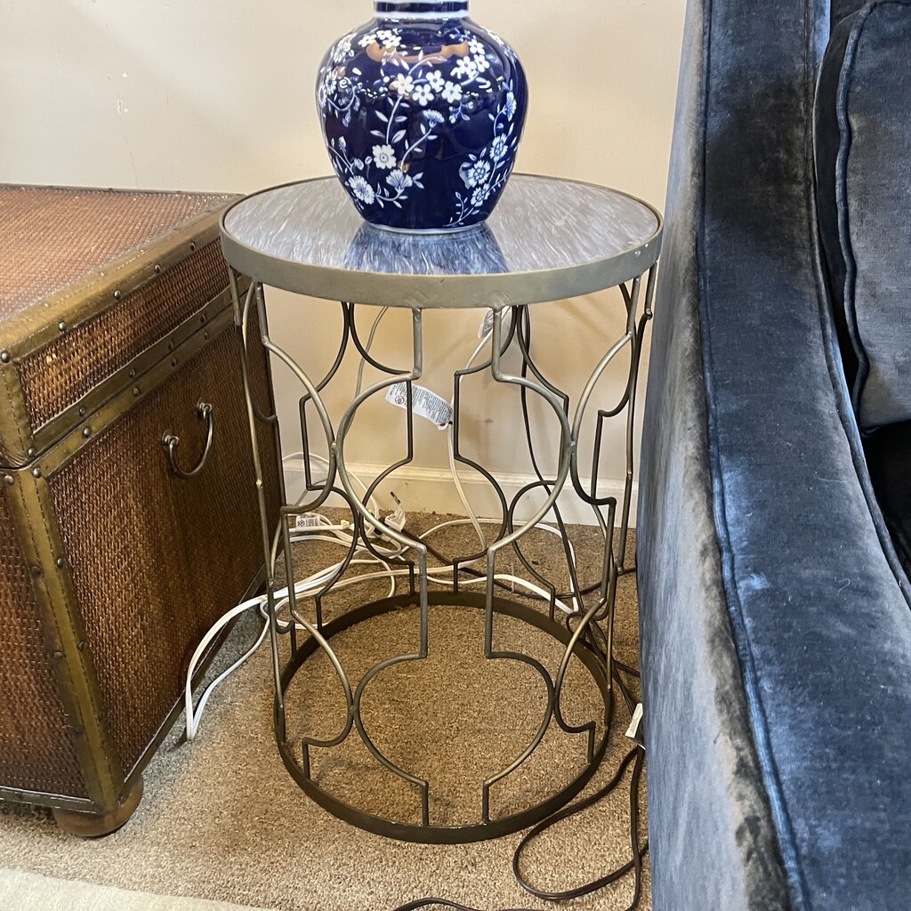 Round Metal Moroccan Style Side Table