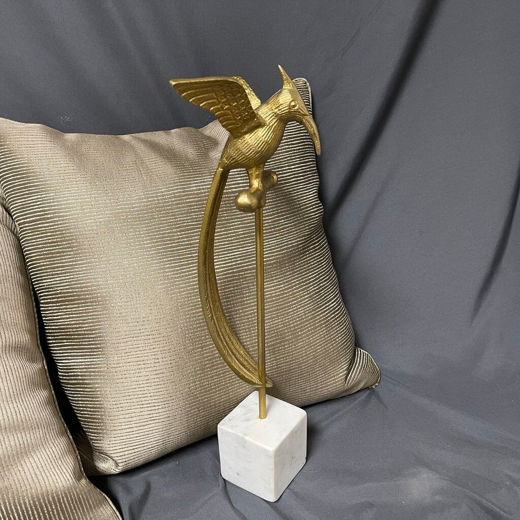Brass Parrot on Marble Base