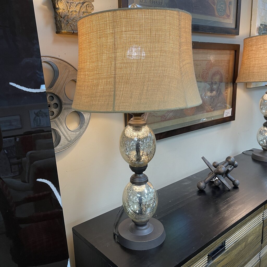 Pair Mercury Glass Lamps