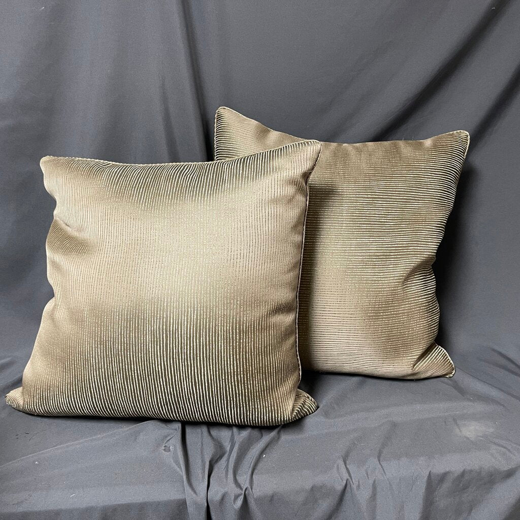 Pair Satin Stripe Embossed Pillows