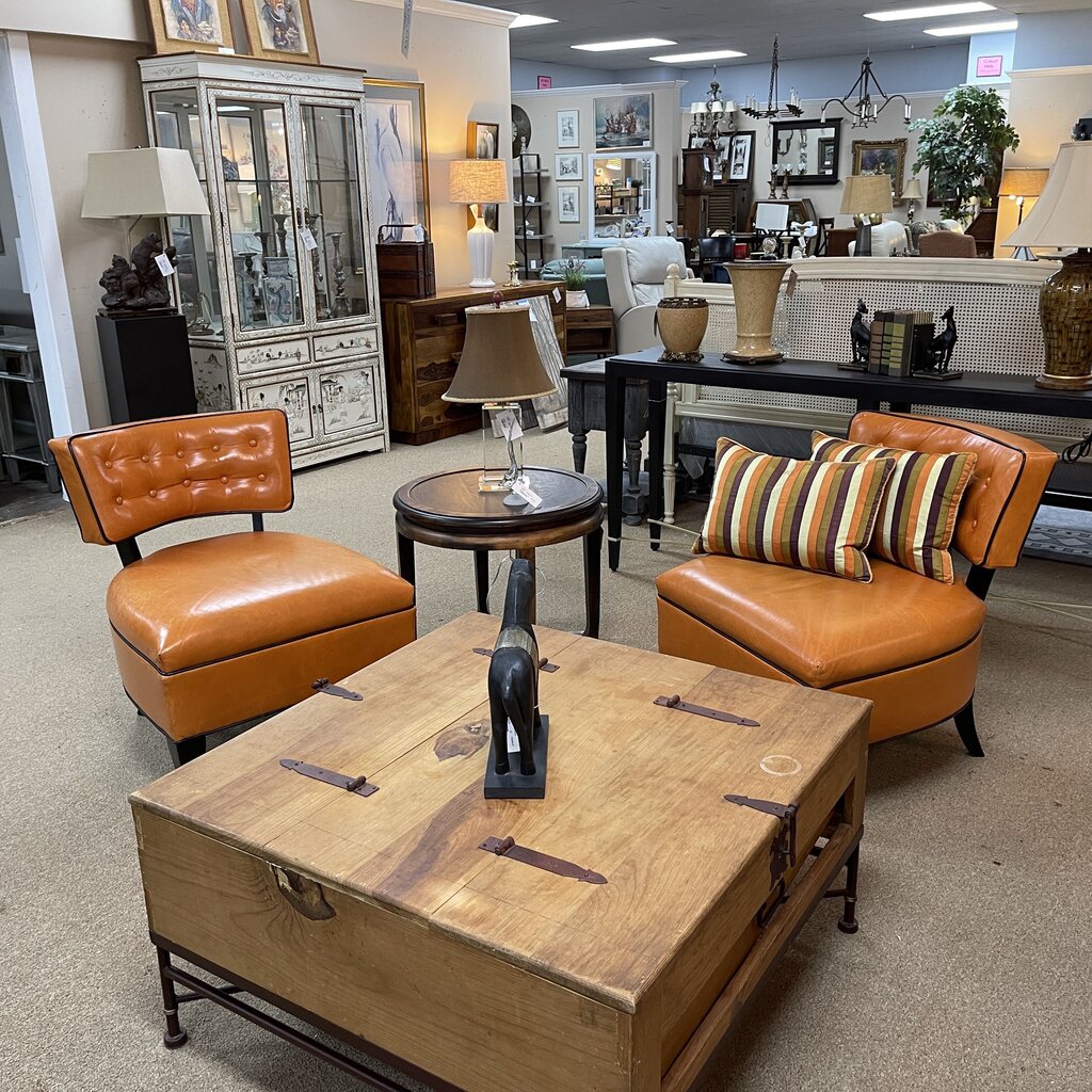 Pair Leather Chairs