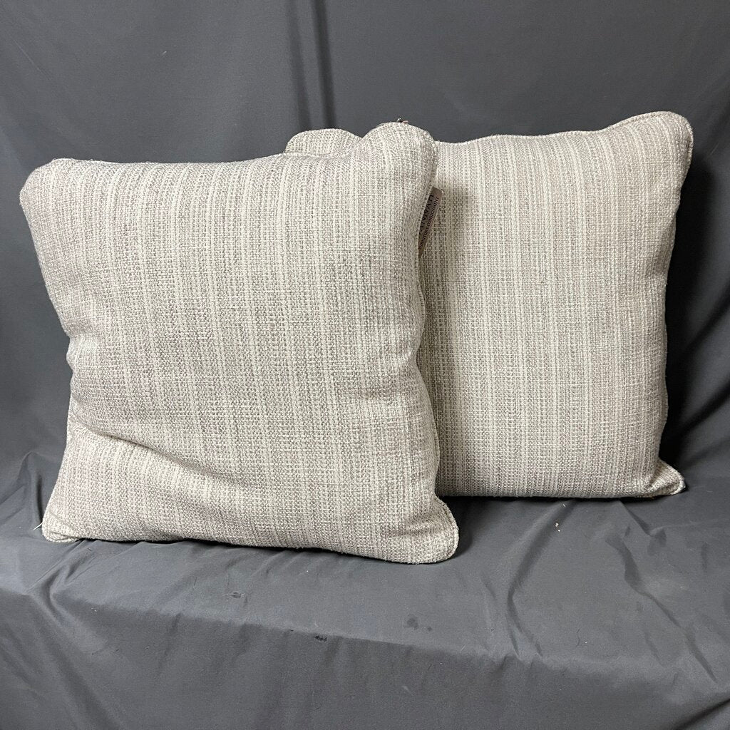 Pair Striped Down Pillows