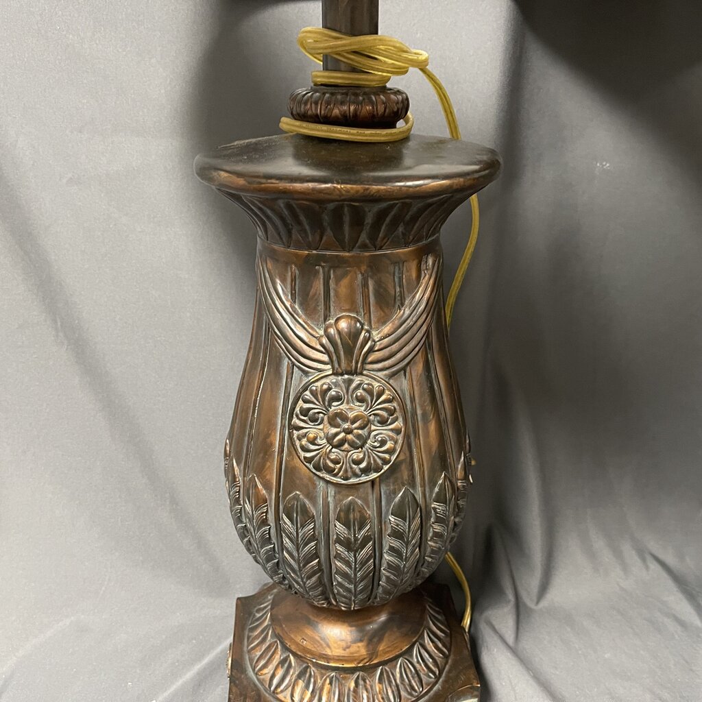 Pair Bronze Medallion Table Lamps