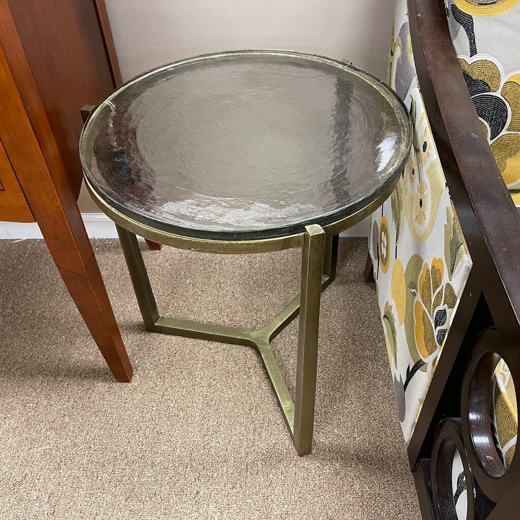 *NEW* Pair Palmdale End Table Glass + Metal