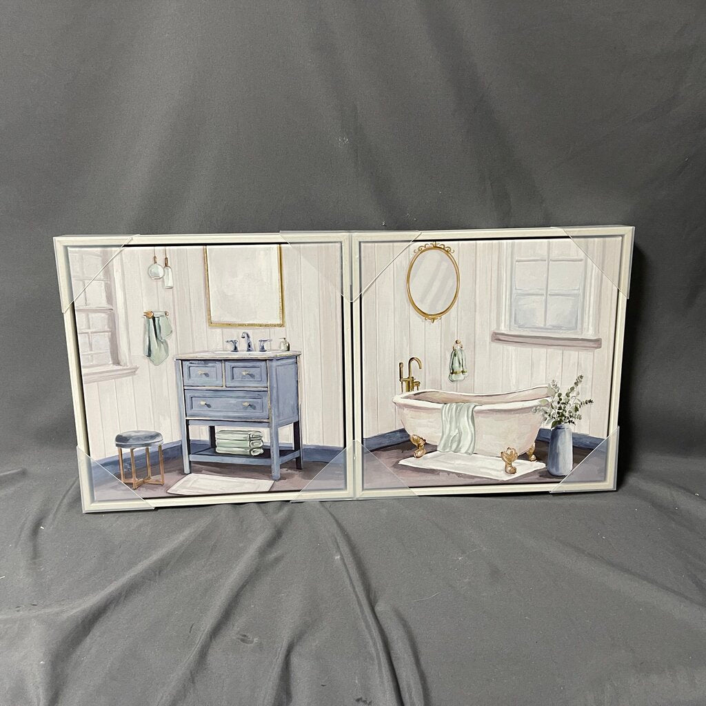 Pair Bathroom Canvases