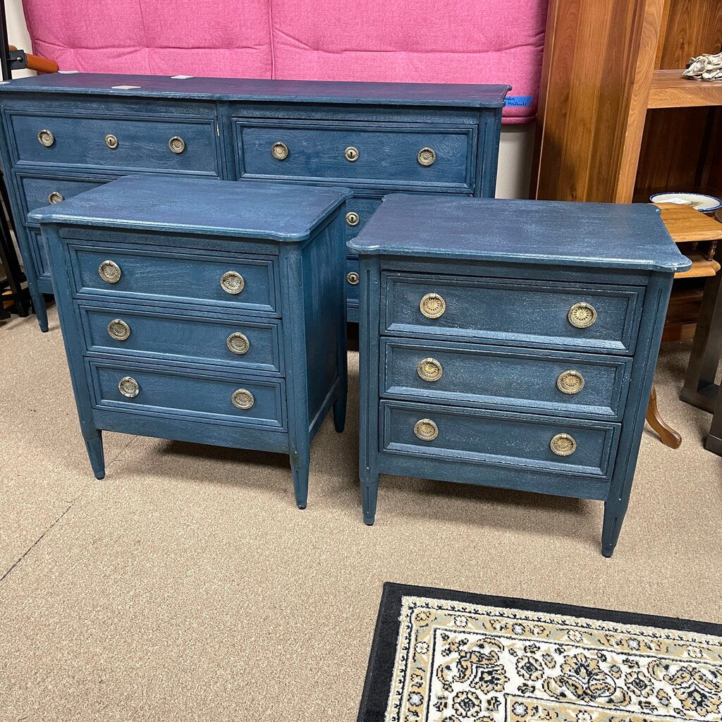 Pair Washed Wood Nightstands