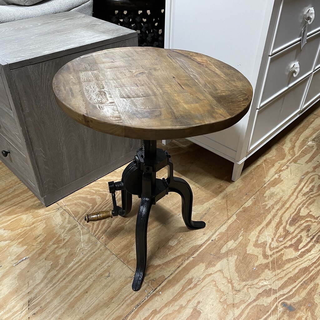 Industrial Vintage Style Crank Side Table