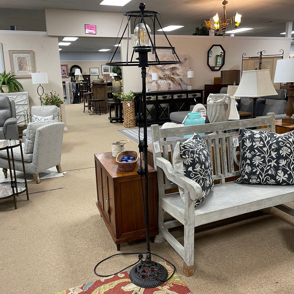 Industrial Pulley Floor Lamp