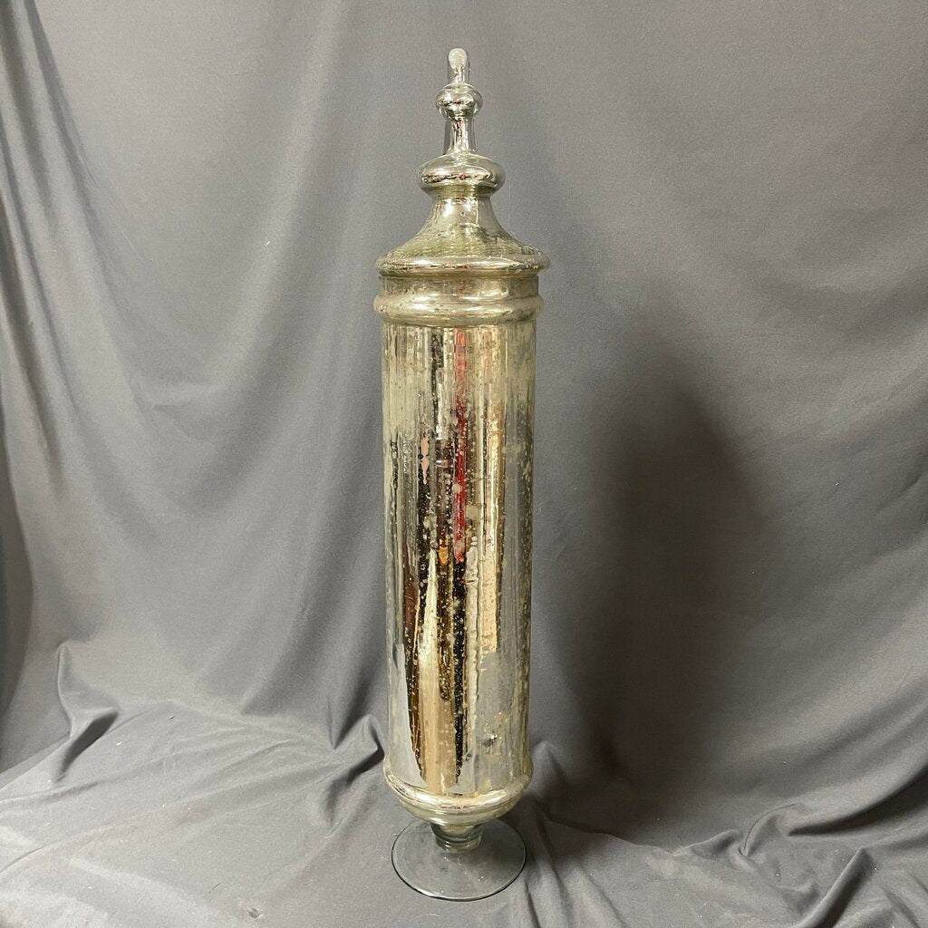 Tall Mercury Glass Apothecary Jar w/Lid