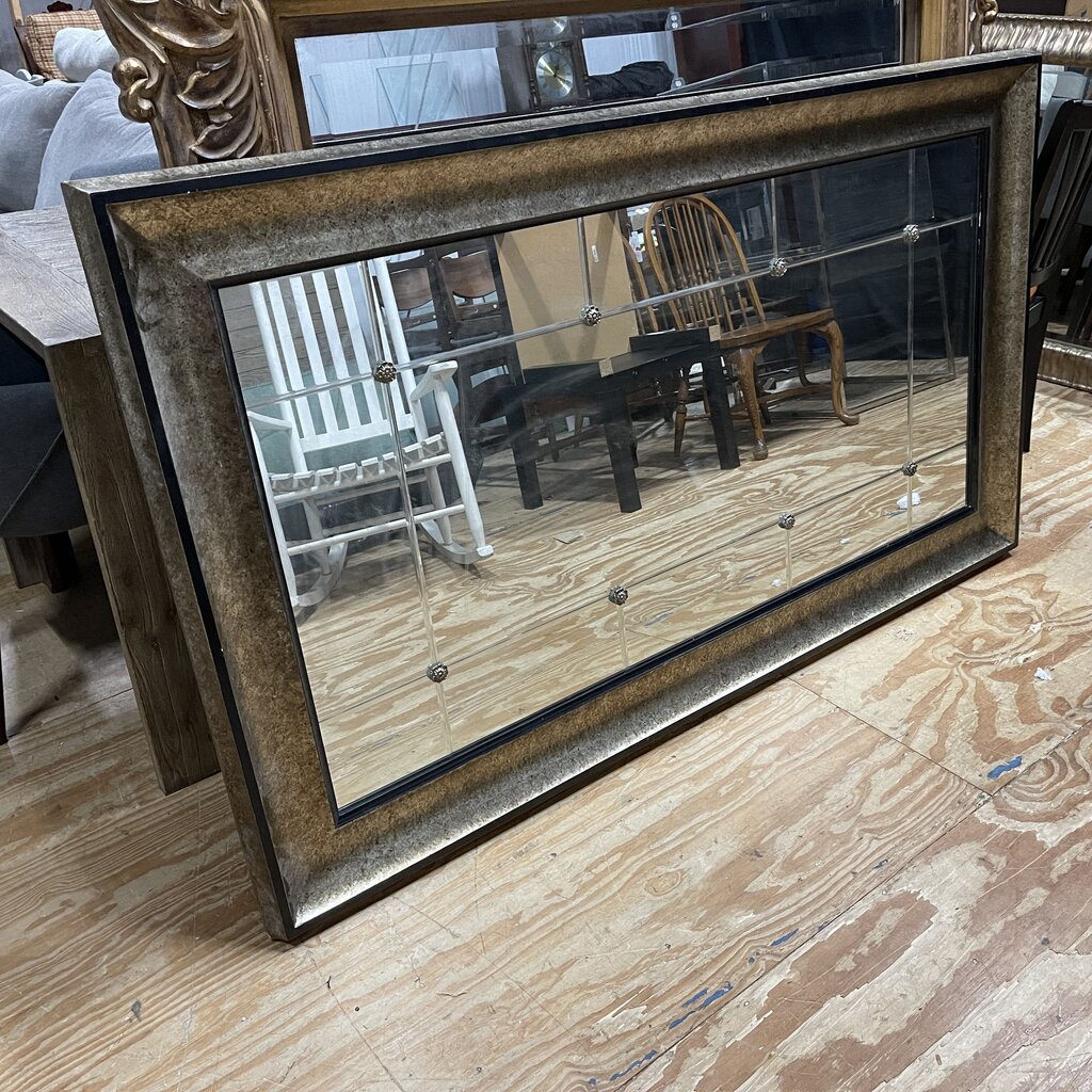 Large Etched Beveled Mirror