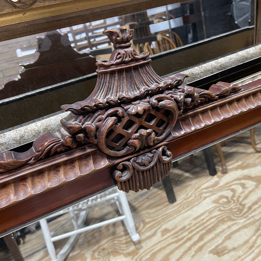 Vntg Chinese Chippendale Mahogany Pagoda Mirror