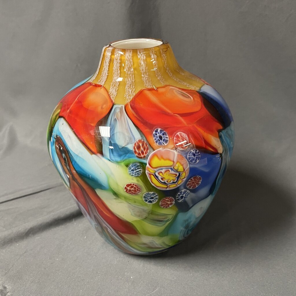 Heavy Murano Art Glass Vase