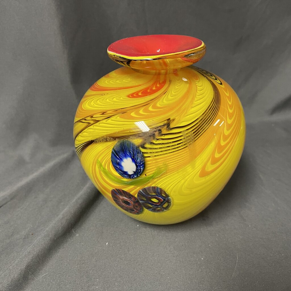 Heavy Murano Art Glass Vase