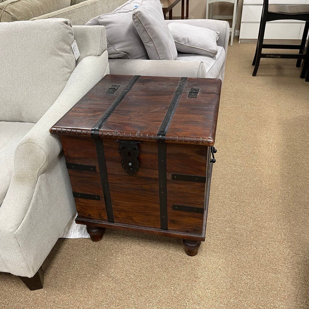 Pair Rustic Style Storage End Tables