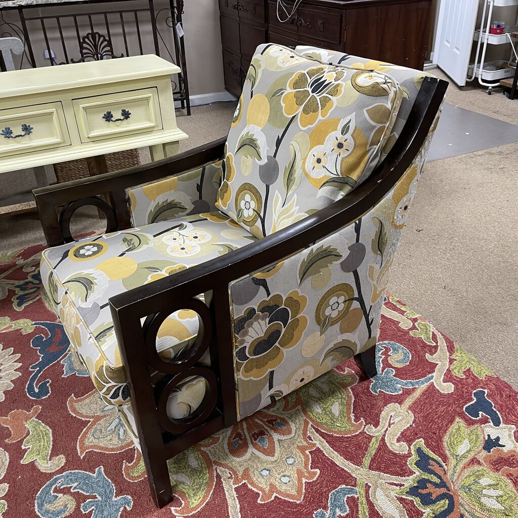 Upholstered Wood Armchair