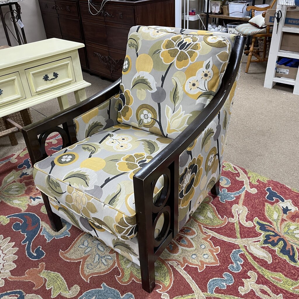 Upholstered Wood Armchair