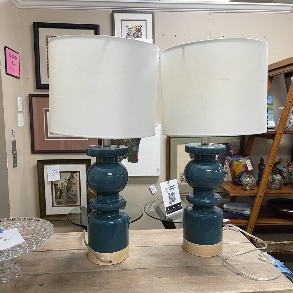 Pair Contemporary Ceramic Lamps
